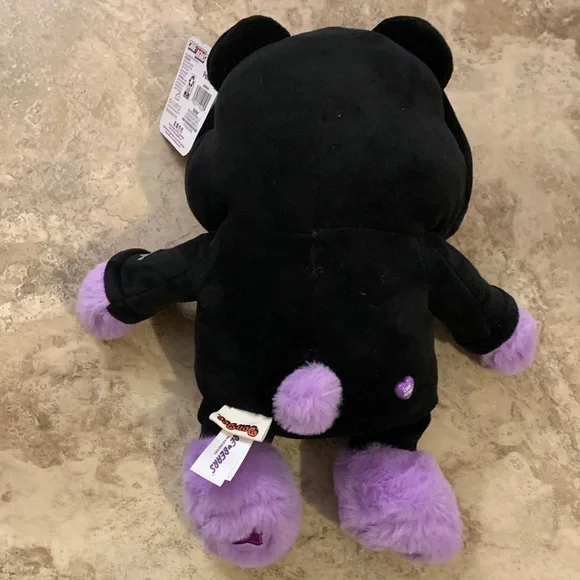 RARE Share Bear Care Bears NEW Black Skeleton Plush Halloween Purple - Picture 5 of 10